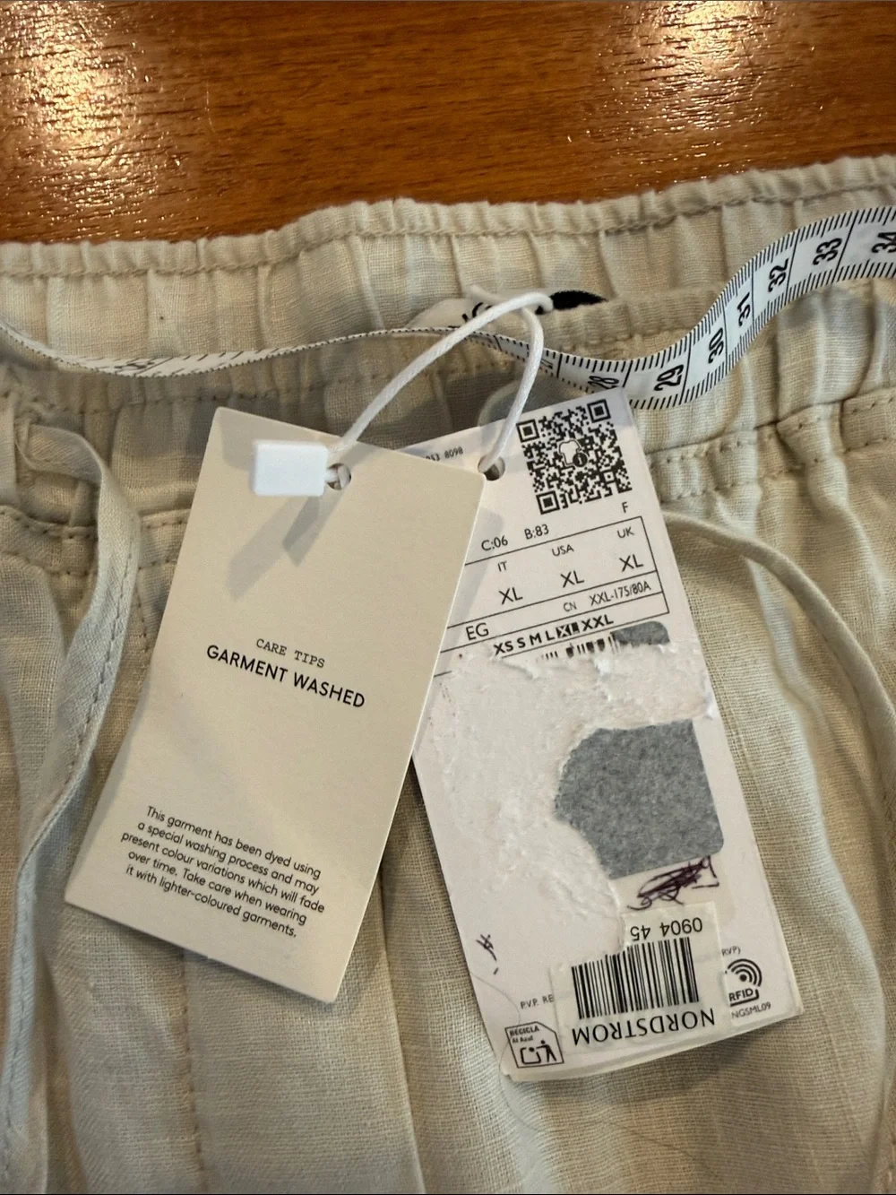 Light Beige 100% Linen Casual Capris NWT